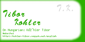 tibor kohler business card